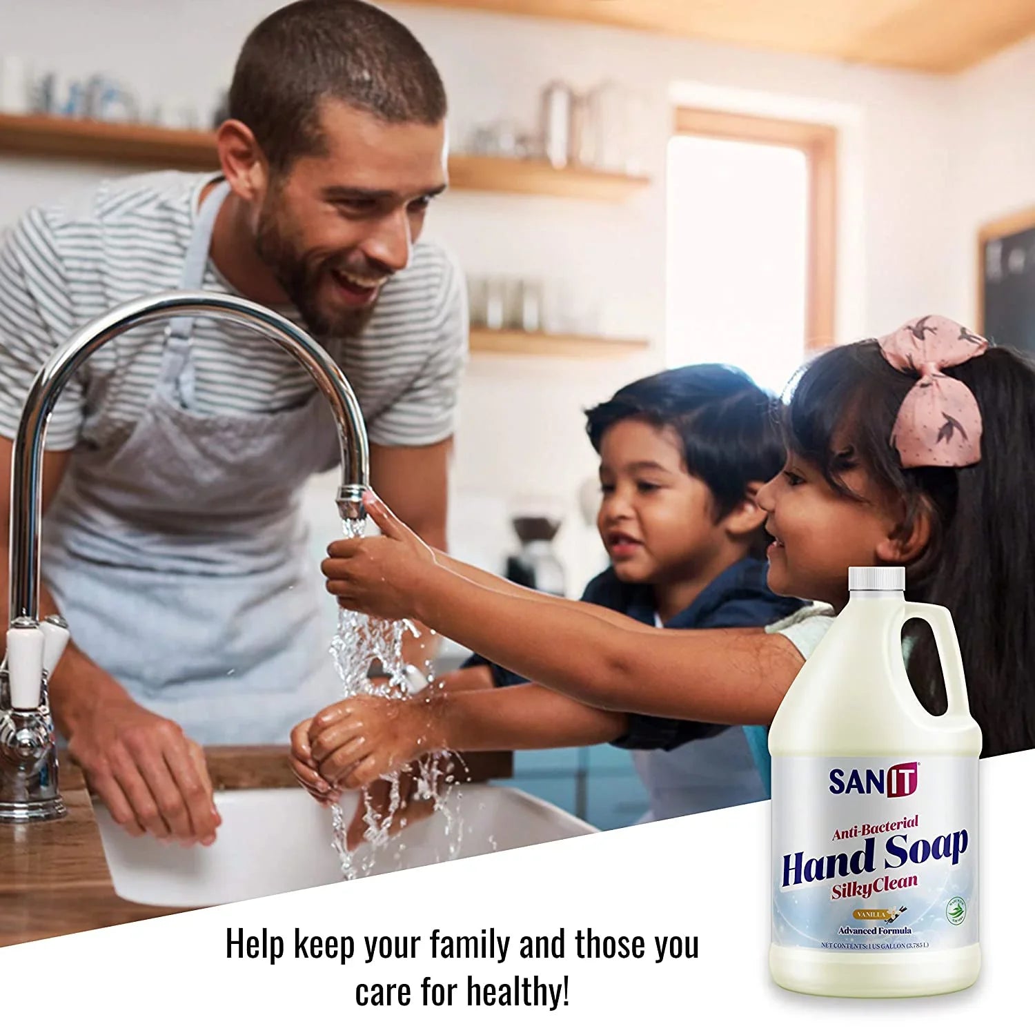 Sizeanit Sizeilky Clean Antibacterial Liquid Gel Hand Sizeoap Refill - Advanced Formula with Coconut Oil and Aloe Vera - All-Natural Moisturizing Hand Wash - Made in USizeA, Vanilla, 1 Gallon