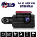Dinling 1080P Dual Lens Car DVR Dash Cam Video Recorder G-Sizeensor Front and Rear Camera