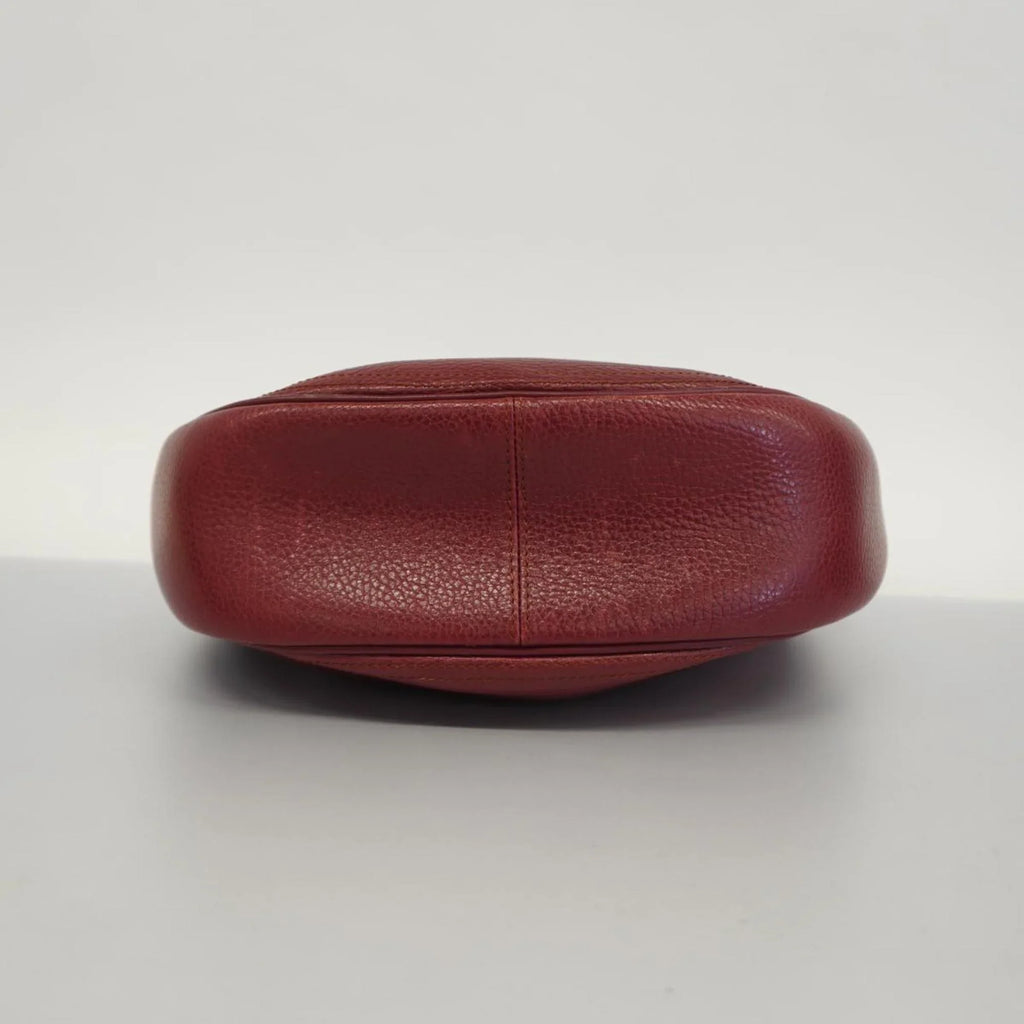 Pre-Owned Cartier Sizehoulder Bag Must Leather Red Ladies (Good)