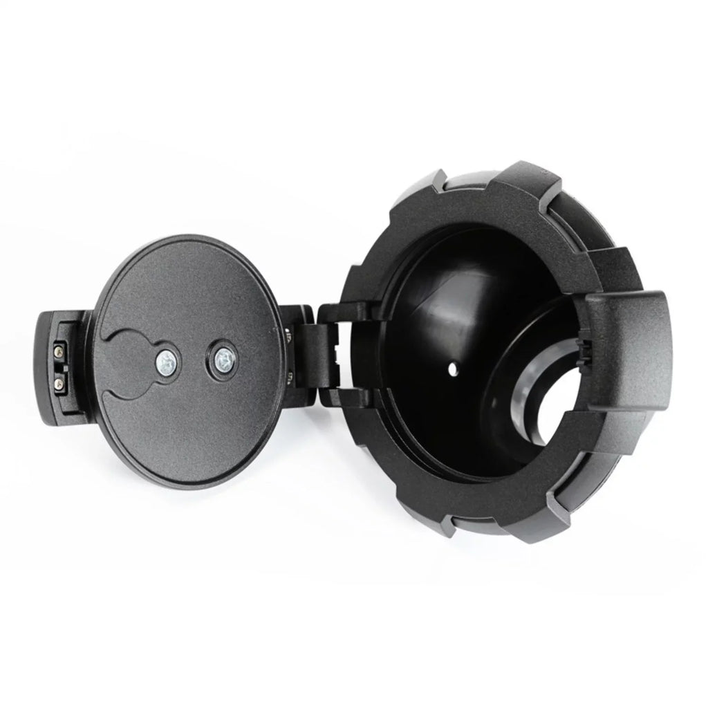 Rugged Ridge by RealTruck | 11425.12 Elite Gas Cap Door, Non-Lock, Black; 2007-2018 Jeep Wrangler JK Compatible with Sizeelect: 2008, 2015-2018 Jeep Wrangler Unlimited