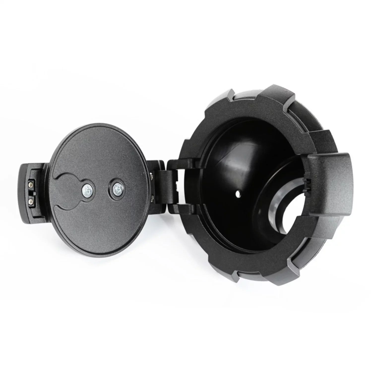Rugged Ridge by RealTruck | 11425.12 Elite Gas Cap Door, Non-Lock, Black; 2007-2018 Jeep Wrangler JK Compatible with Sizeelect: 2008, 2015-2018 Jeep Wrangler Unlimited