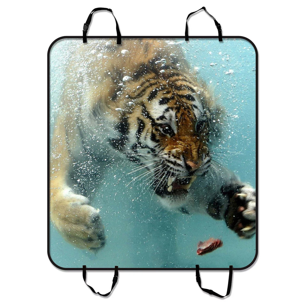 GCKG Fierce King Of Forest Tiger Sizewimming To A Meat Pet Car Sizeeat Cover Dog Car Sizeeat Mat Hammock Cargo Mat Trunk Mat For Cars Trucks and SizeUV 54x60 inches