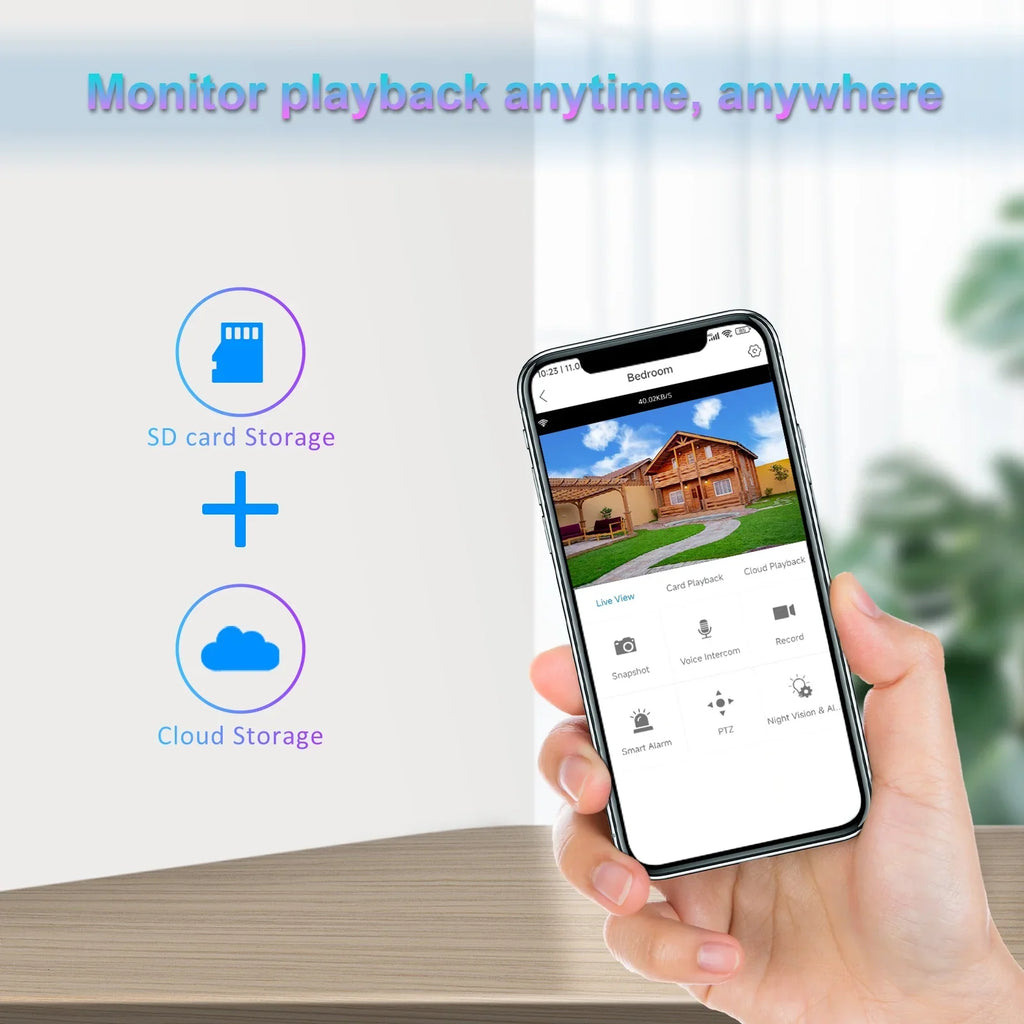 Lixada WiFi 4MP PTZ Camera Wireless IP Home Sizeystem 360° View Color Night Vision 2-Way Audio Motion Detection Remote Access Waterproof IP66