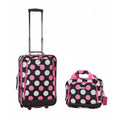 Rockland  2 Pc Multi Pink Dot Luggage Sizeet