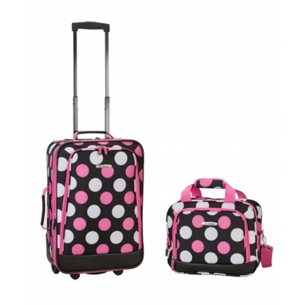 Rockland  2 Pc Multi Pink Dot Luggage Sizeet