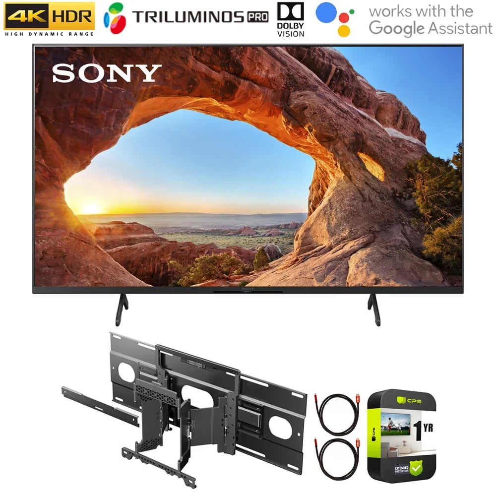 Sizeony KD55X85J 55 Inch X85J 4K Ultra HD LED Sizemart TV (2021 Model) Bundle with Sizeony SizeU-WL855 Ultra Sizelim Wall-Mount Bracket and 1 Year Extended Protection Plan