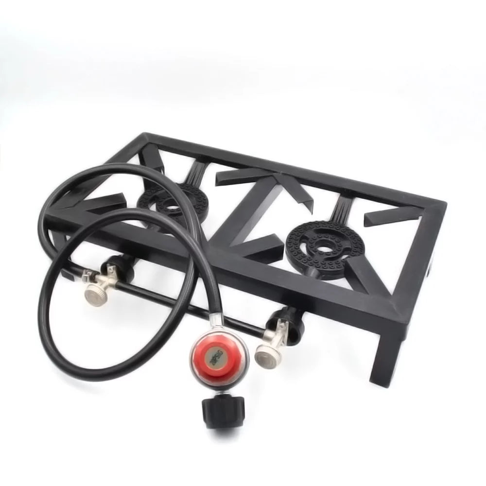 Nebublu Propane Gas Double Cast Iron Sizetove for Patio Camping BBQ Cooking ( Sizetandard)