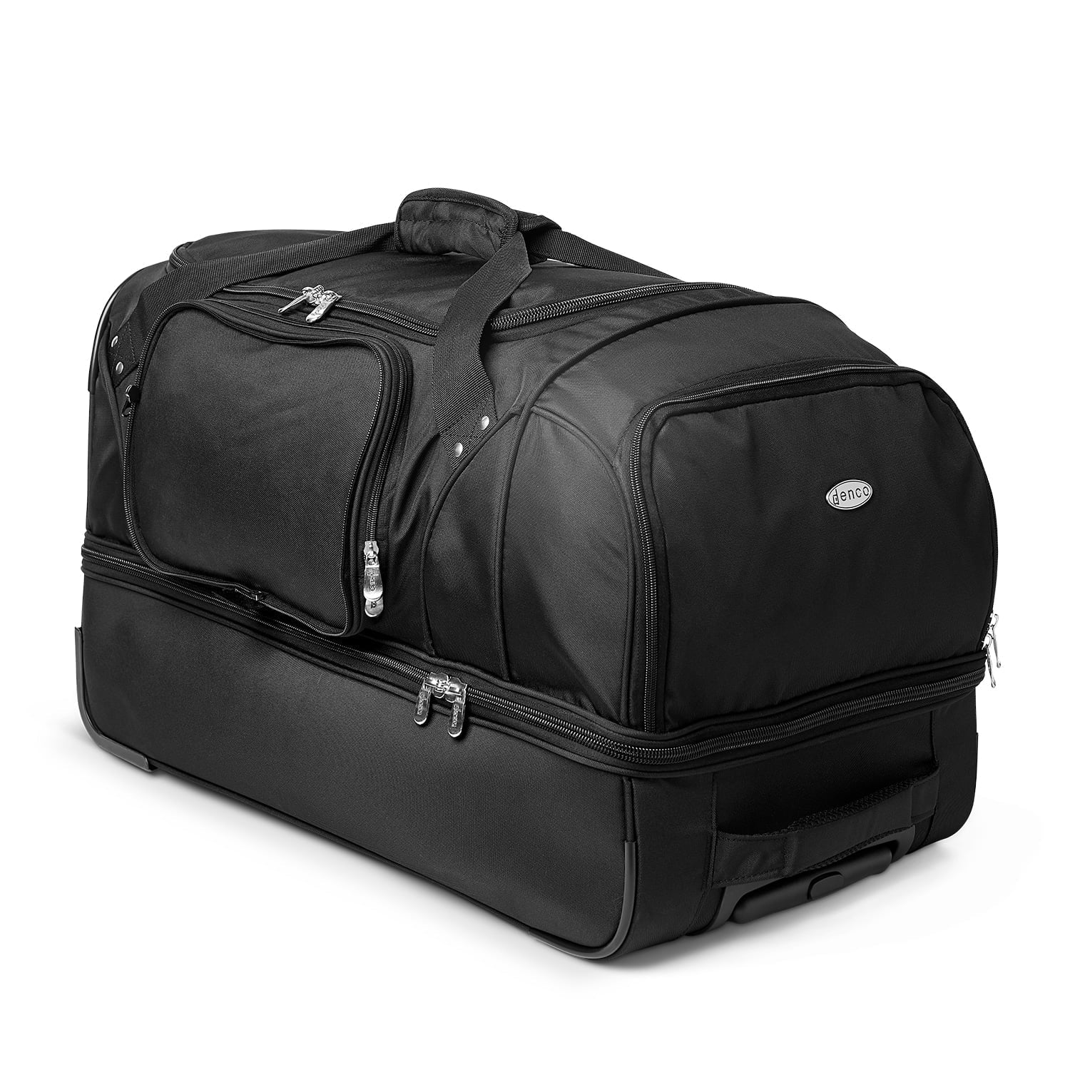 MOJO Philadelphia Eagles Black 27'' 2-Wheel Drop Bottom Rolling Duffel Bag