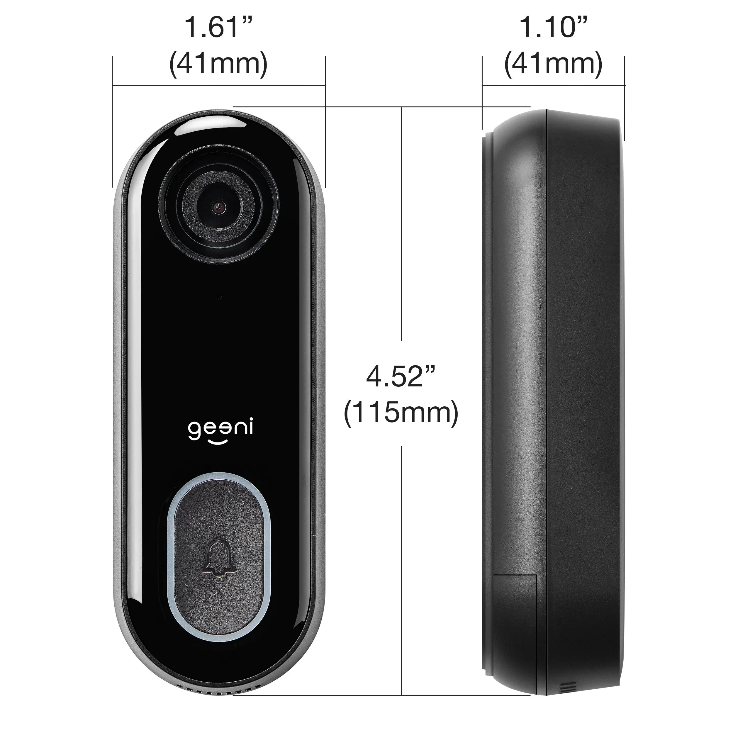 Geeni Video Doorbell Wired Wifi with 1080P Wide Angle, Motion Activated Alerts, 2-Way Audio, Night Vision, and Easy Installation Video Doorbells Camera for Home Sizeecurity