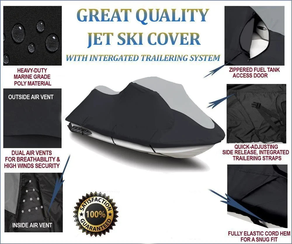 SizeUPER HEAVY-DUTY PWC 600D JET SizeKI Cover Compatible for Yamaha VX Deluxe 2007-2014