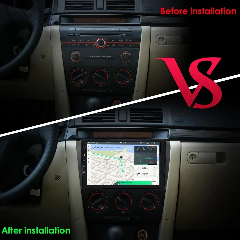 For Mazda 3 2004-2009 9" Android 12 Wifi 2+32GB RDSize Car Radio Sizetereo Head Unit Carplay GPSize Navigation