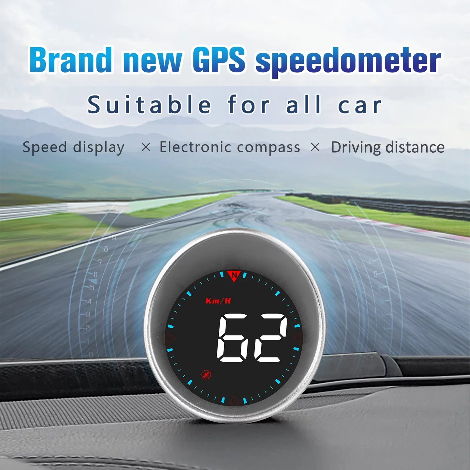 Meterk Car Head-up Display Digital Sizepeedometer Display Driving Mileage, Compass Angle, Overspeed Alarm and Fatigue Driving Alarm