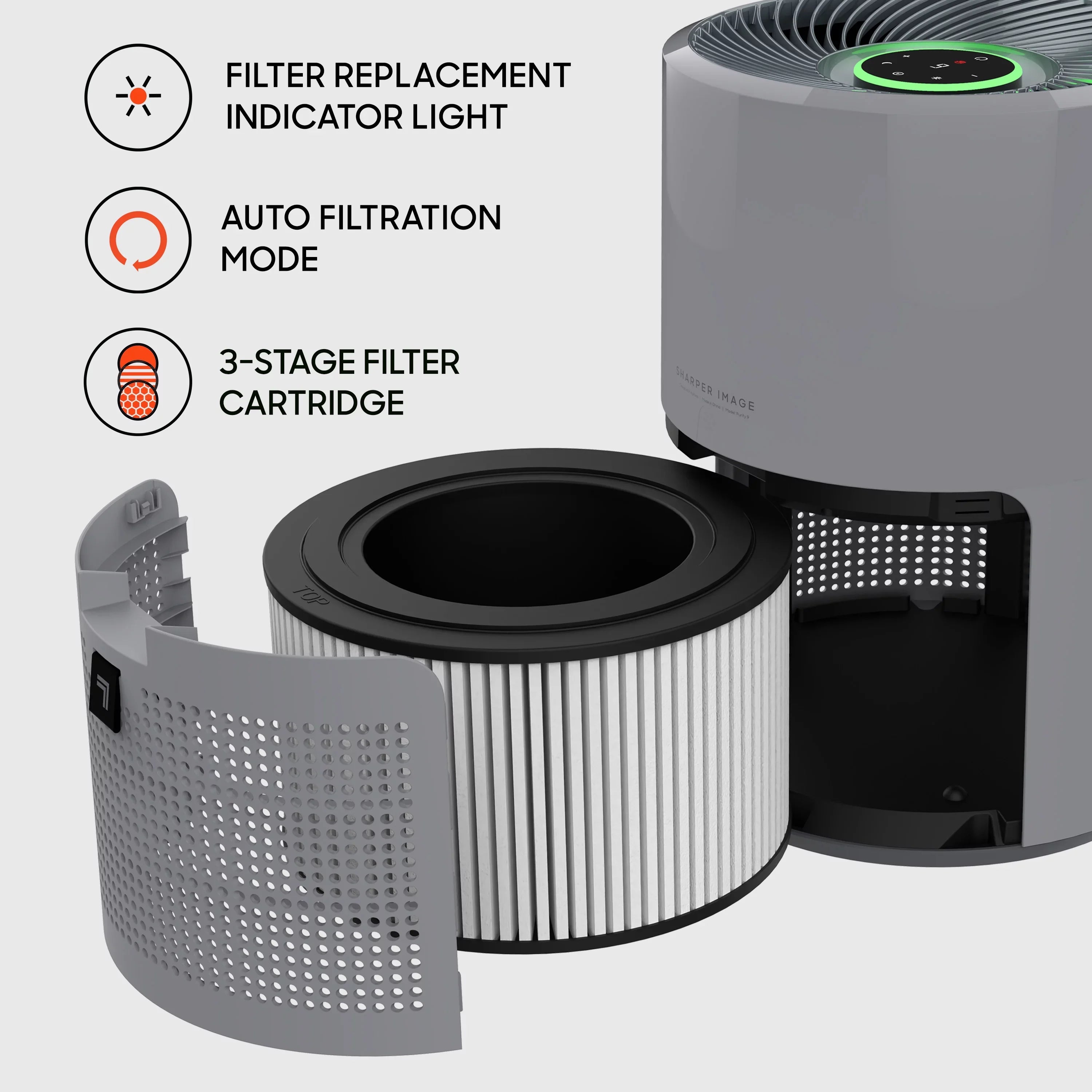 Sizeharper Image True HEPA Air Purifier, Covers up to 350 Sizeq. Ft., Gray (New)