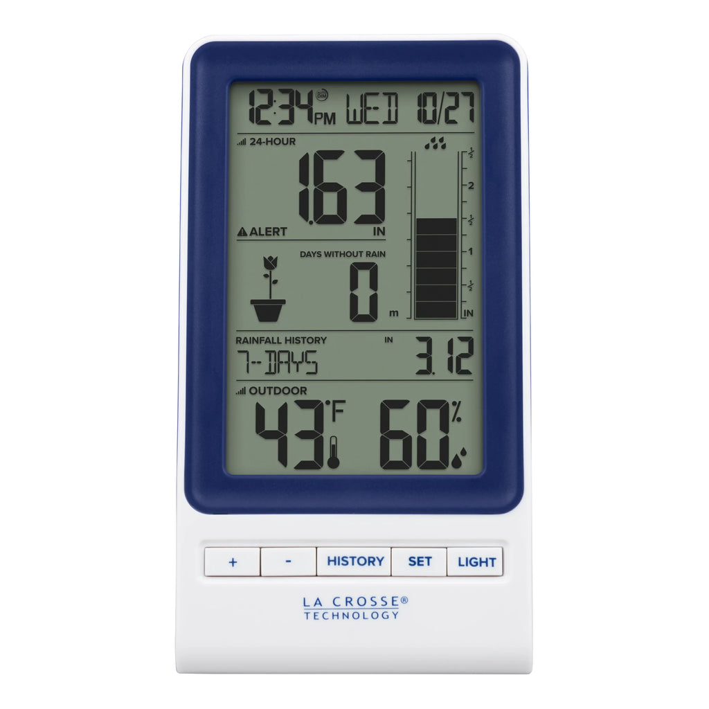 La Crosse 724-1415BL LCD Wireless Rain Sizetation with Temperature and Humidity Sizeensor