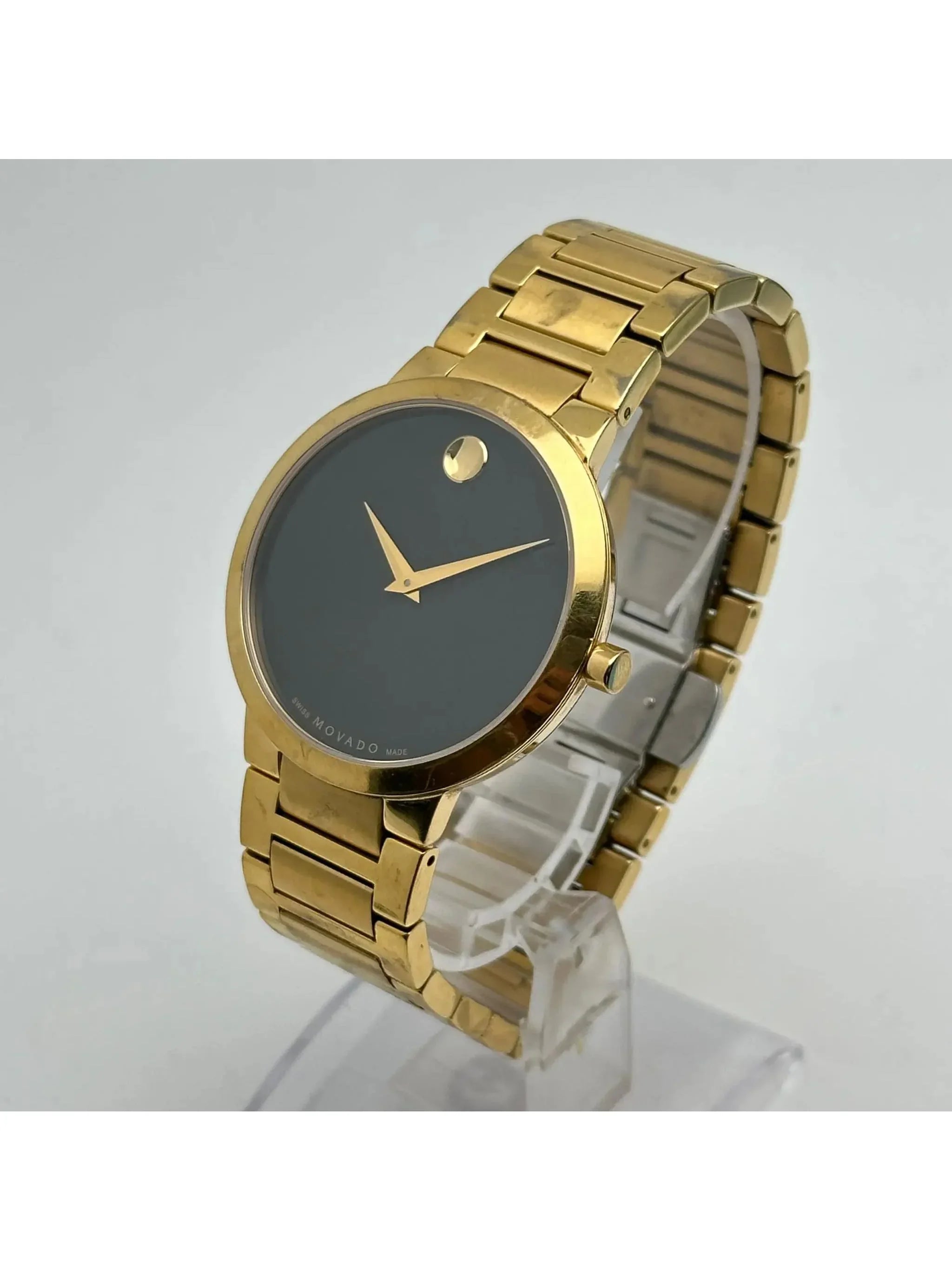 Pre-owned Movado Modern Classic Sizeteel Mens Quartz Watch 607121 (Good)