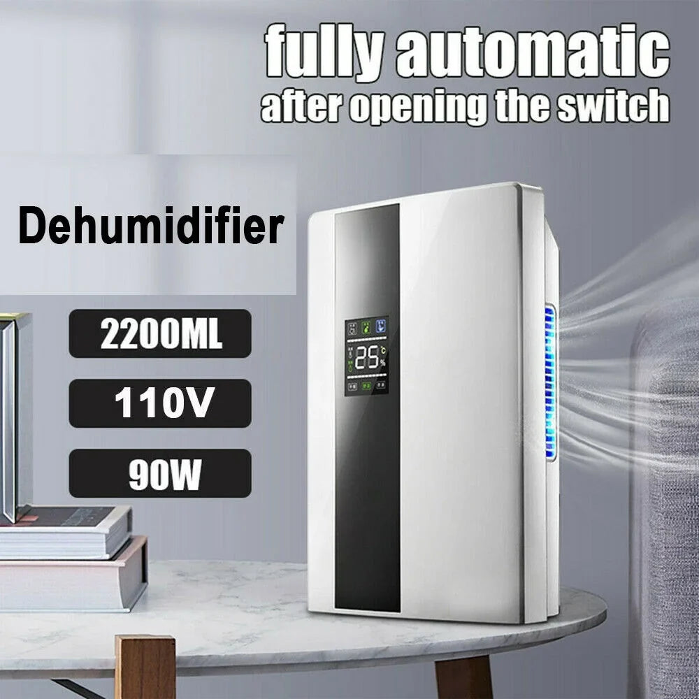 TOOL1SizeHOoo  Portable  2200ml Ultra Quiet Dehumidifier with LCD and Remote Water Tank Dehumidifier