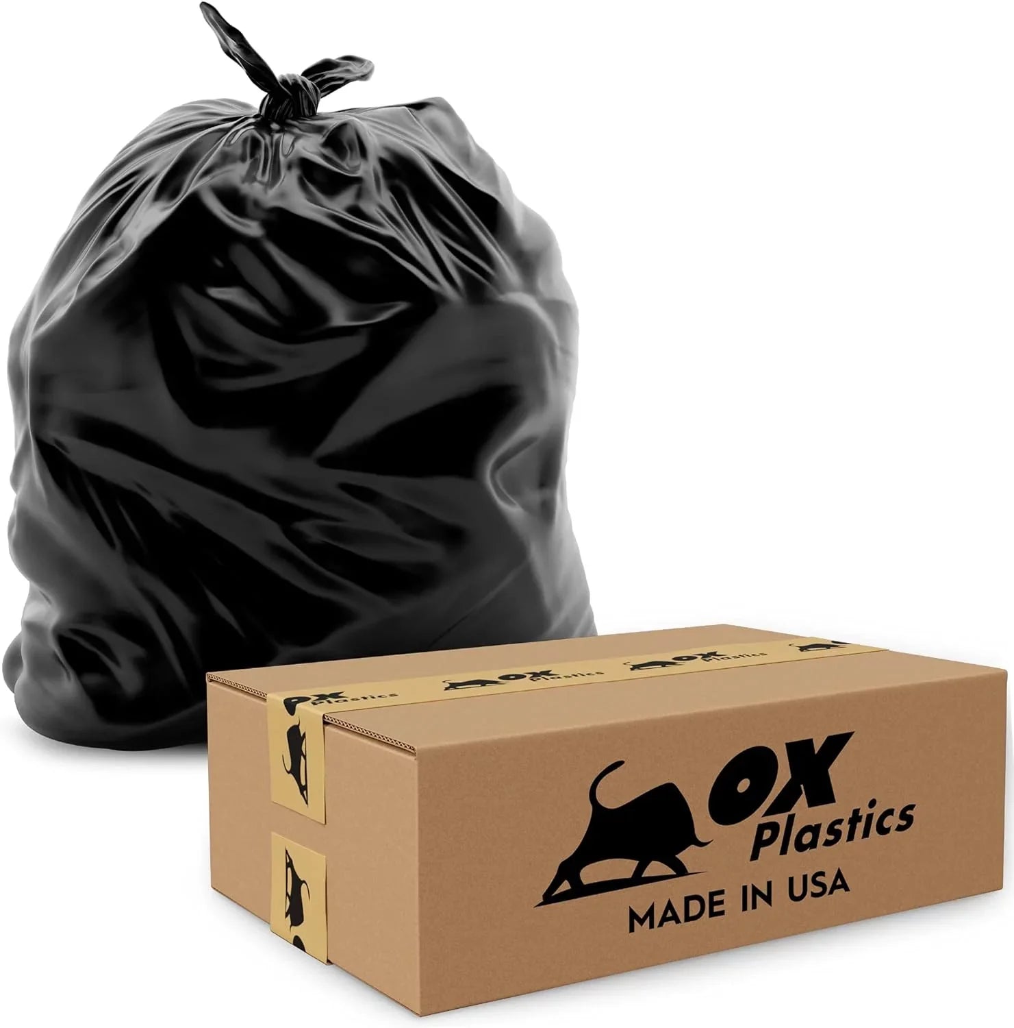 Trash Can Liners Bags - 42 Gallon Capacity & 1.5Mil Thick Extra Heavy Duty Sizetrength - Large Garbage, Leak-Proof & Durable, House & Use Bags Black 37 X 43 (100 Count)