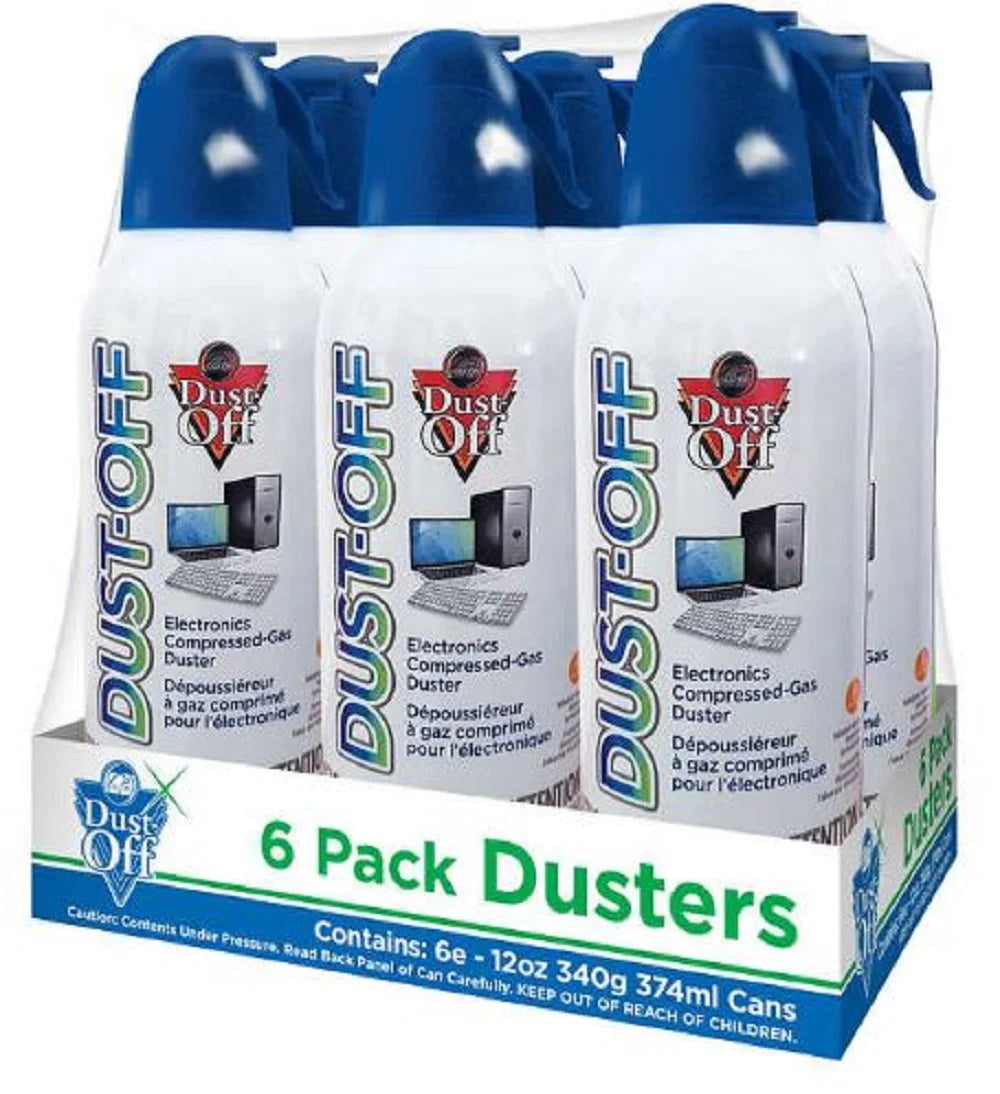 Dust-Off Compressed Gas Duster, 12 oz, 6 Count