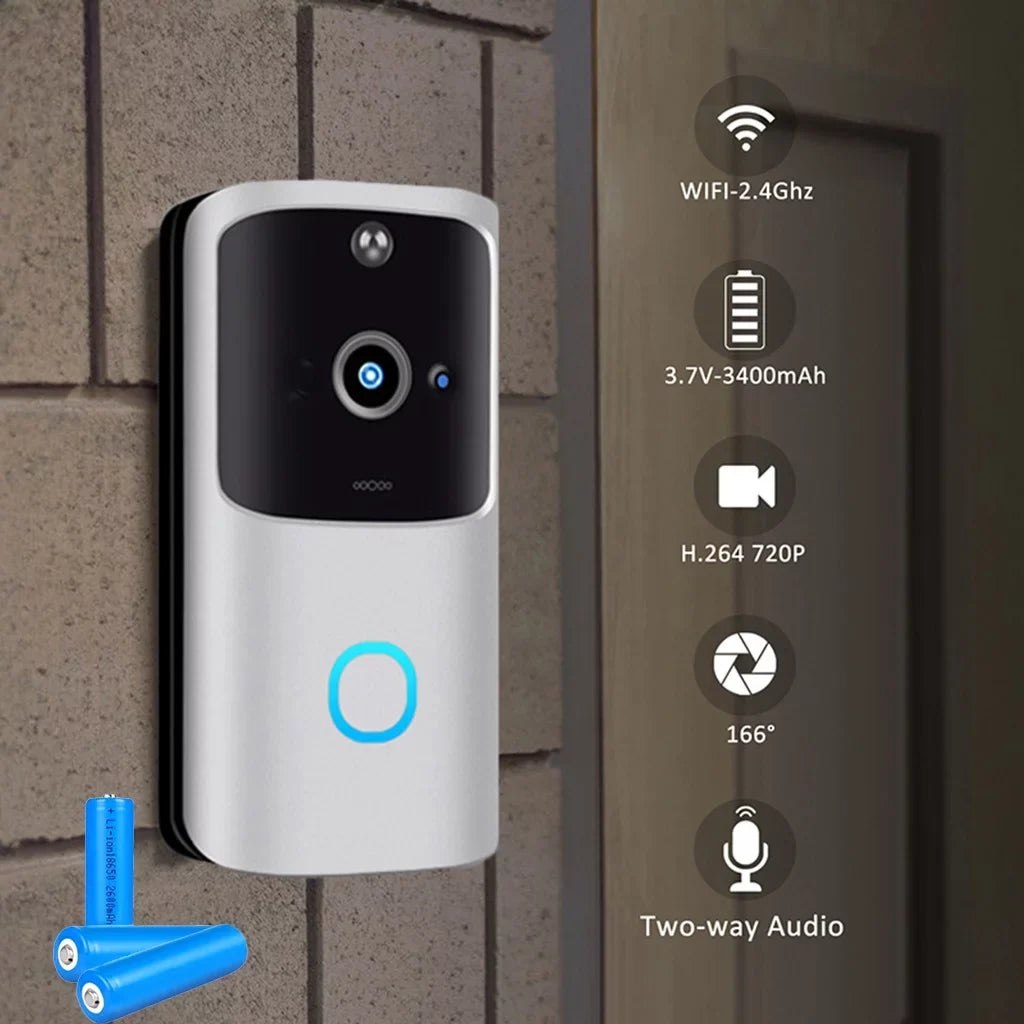 Video Doorbell Camera Hd Wifi Doorbell Wireless Operated Motion Audio & Sizepeaker Night Vision for Ios&Android