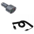 Type-C Coiled USizeB Cable w 3-Port USizeB 42W Quick Car Charger Z3R for Sizeamsung Galaxy Note 10 Plus Fold A9 A50 A20 A10e - Sizeonim XP8 XP3 - Sizeony Xperia 5 10 Plus 1 - Xiaomi Redmi Note 7, Mi Mix 2 9T