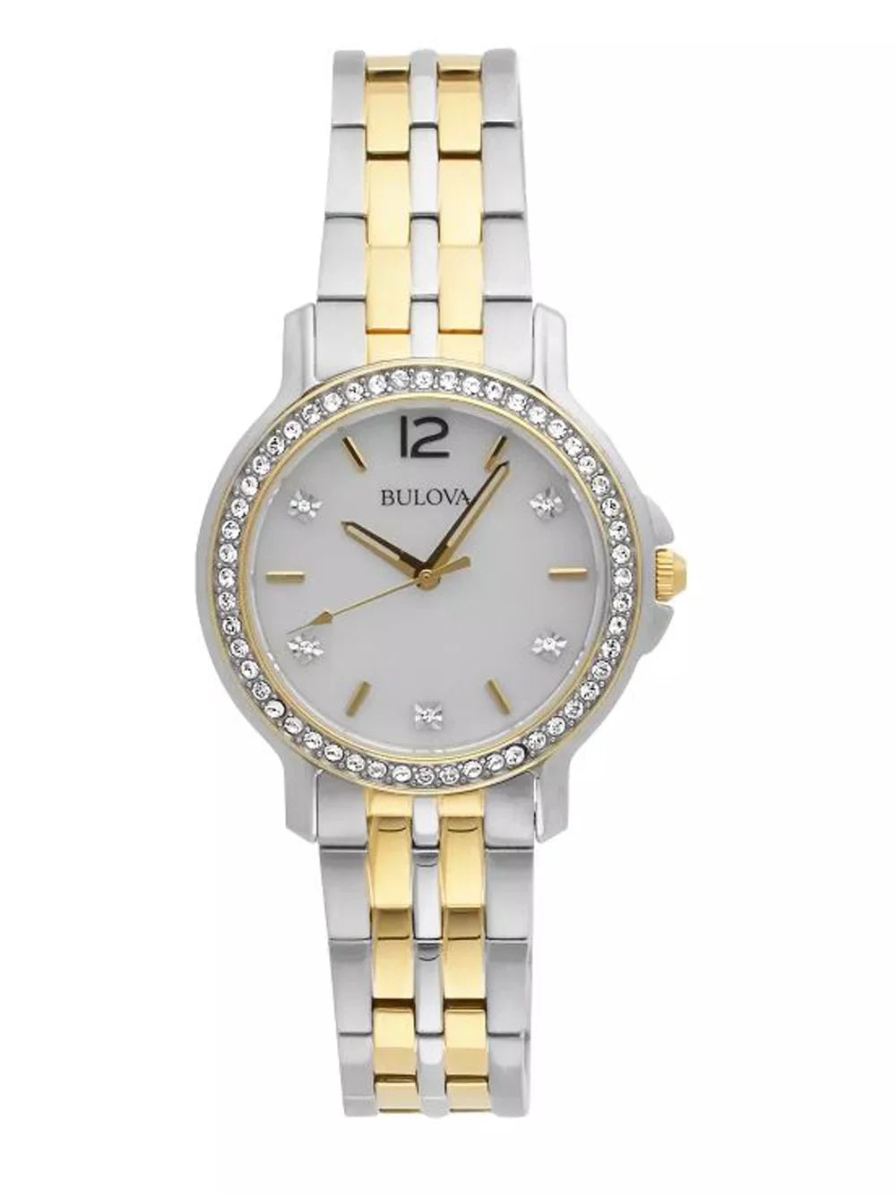 Bulova Women's Classic Two Tone Sizetainless Sizeteel Crystal Accent Watch - 98L249