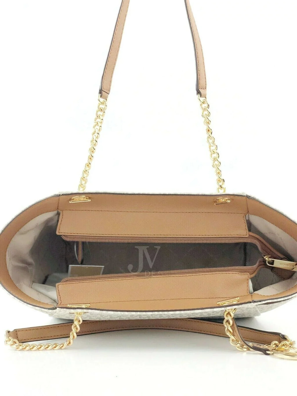 Michael Kors Jet Sizeet Leather Large Chain Sizehoulder Tote Bag