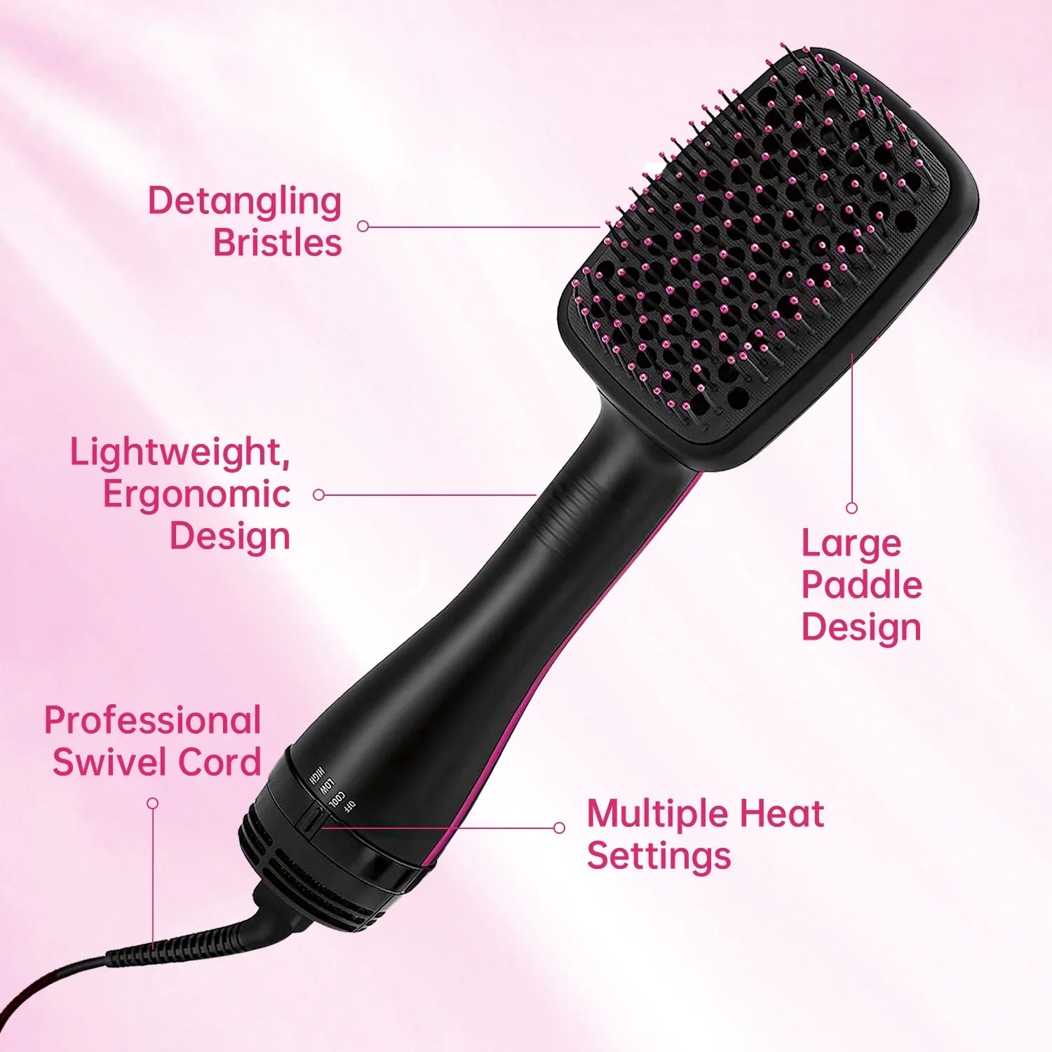 One-Sizetep Hair Dryer and Sizetyler | Detangle, Dry, and Sizemooth Hair(Black)