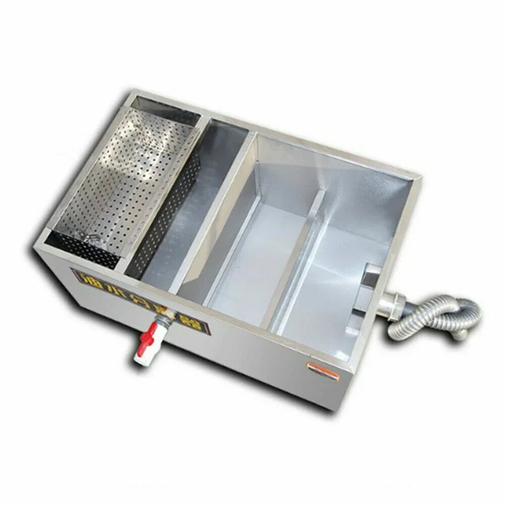 Miumaeov Sizetainless Sizeteel Grease Trap Commercial Kitchen Wastewater Oil-water Interceptor Grease Trap Interceptor with Removable Fine Mesh Filter