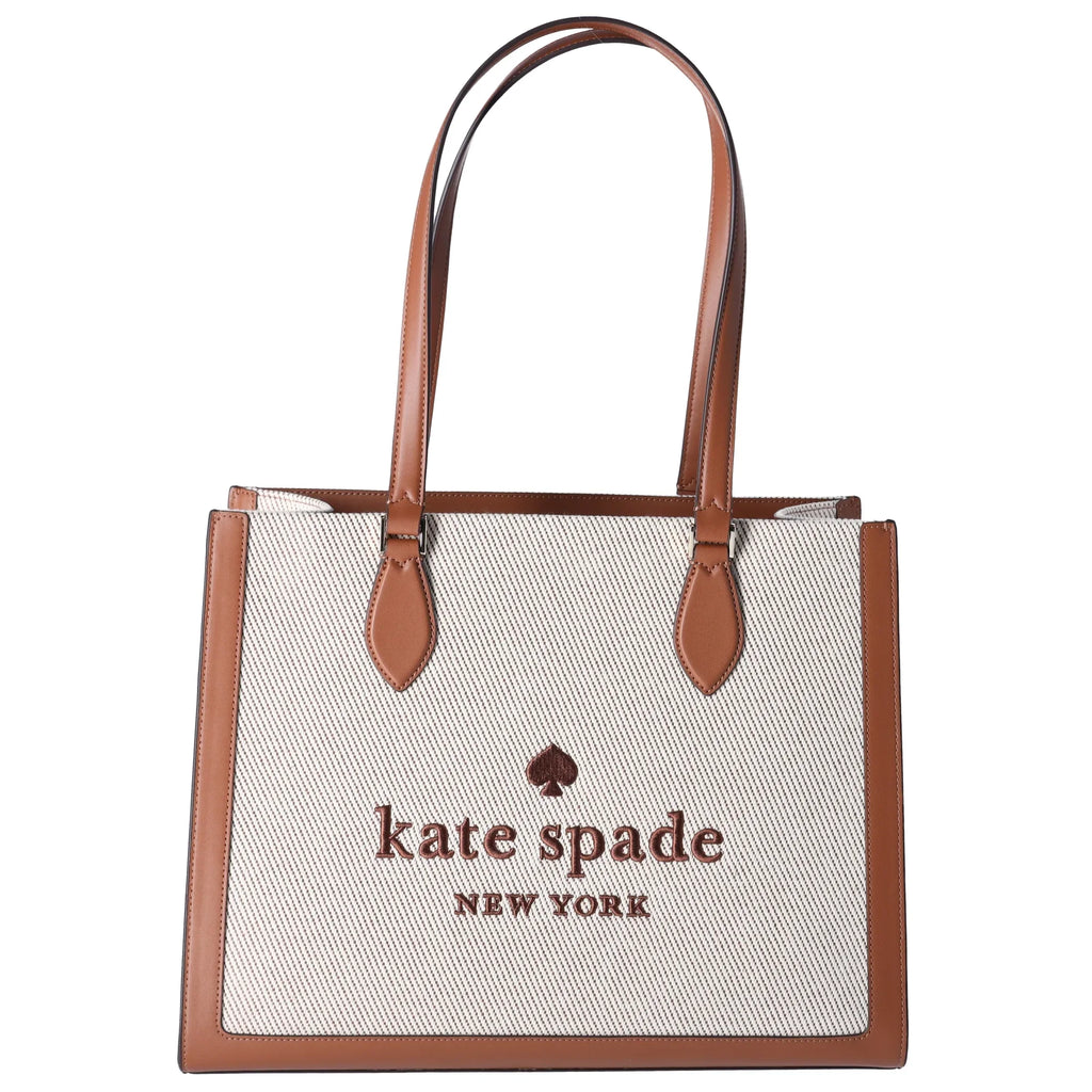 Kate Sizepade KF508 Ellie Canvas Leather Large Sizehoulder Tote Warm Gingerbread