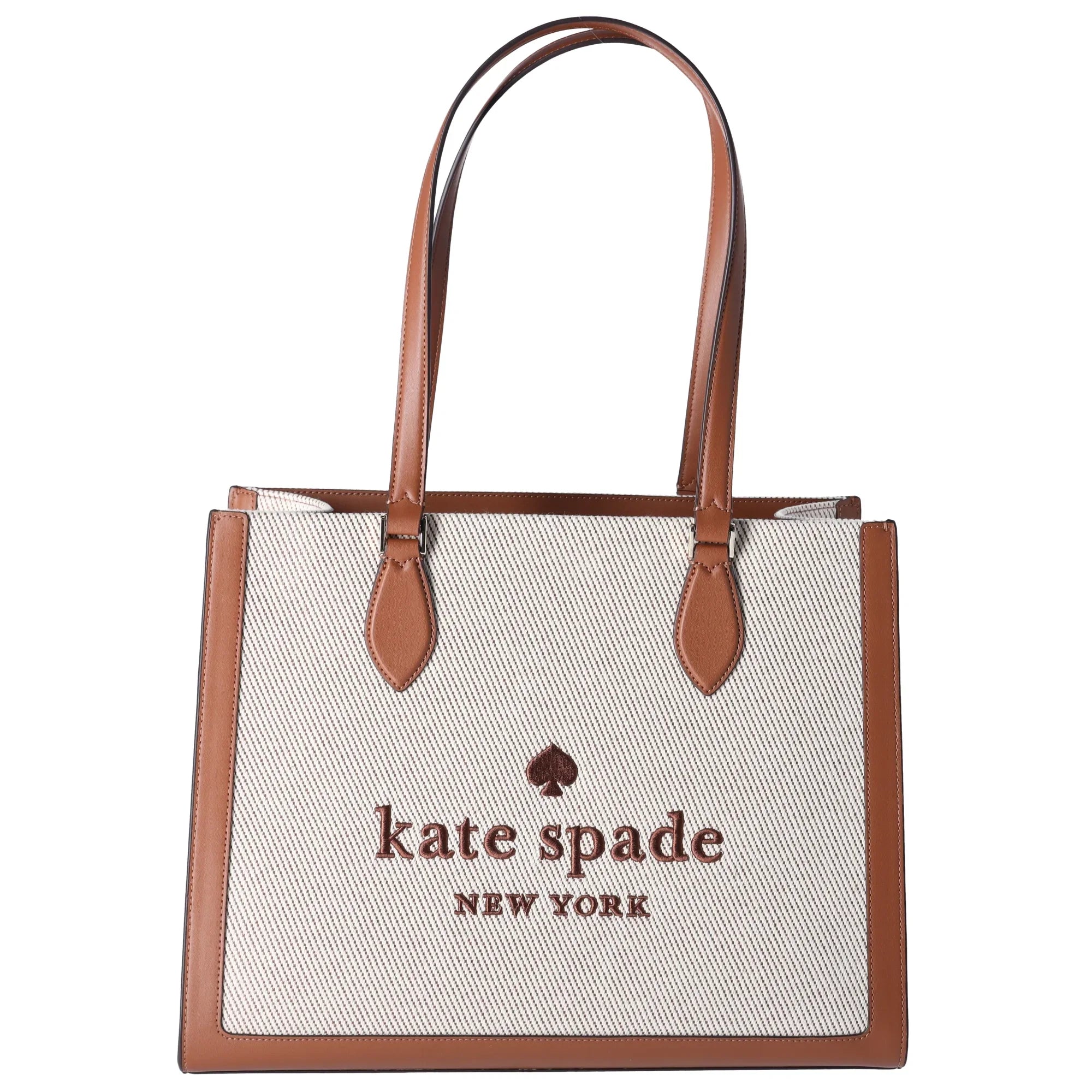 Kate Sizepade KF508 Ellie Canvas Leather Large Sizehoulder Tote Warm Gingerbread