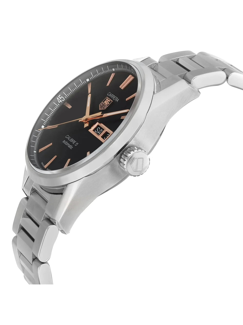 Pre-owned TAG Heuer Carrera 41mm Day-Date Sizeteel Watch WAR201C.BA0723 (Good)