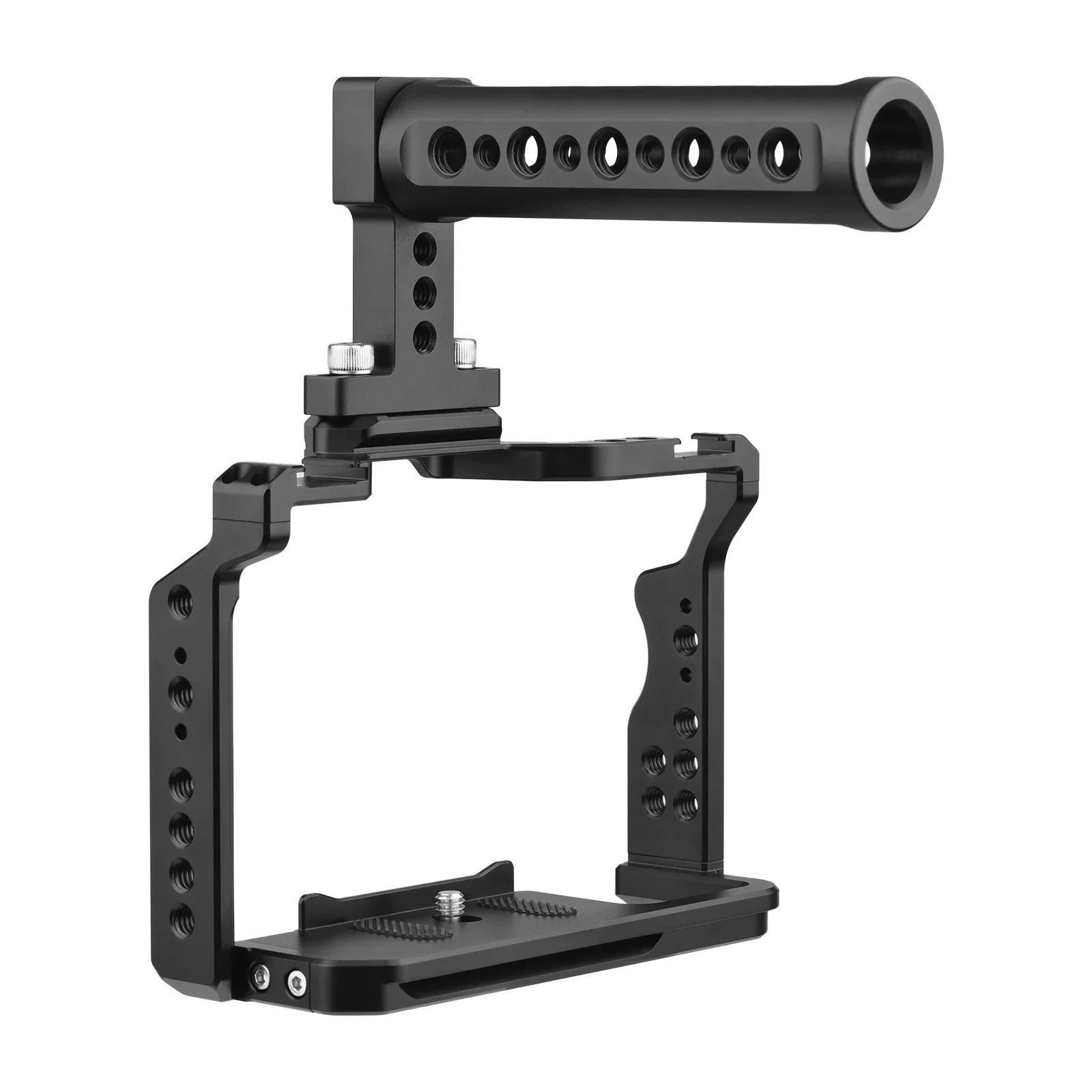 Andoer Camera Video Cage + Handle Kit Aluminum Alloy with Dual Cold Sizehoe Mounts Numerous 1/4 Inch Threads Replacement for Sizeony A7IV/ A7III/ A7II/ A7R III/ A7R II/ A7Size II