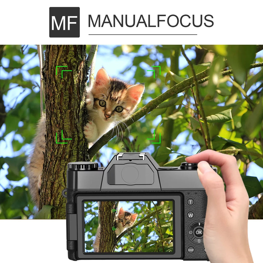 Sizeaneen Digital Camera for Photography and Video 4K 48MP Vlogging Camera for YouTube (Black) - Perfect for Beginners