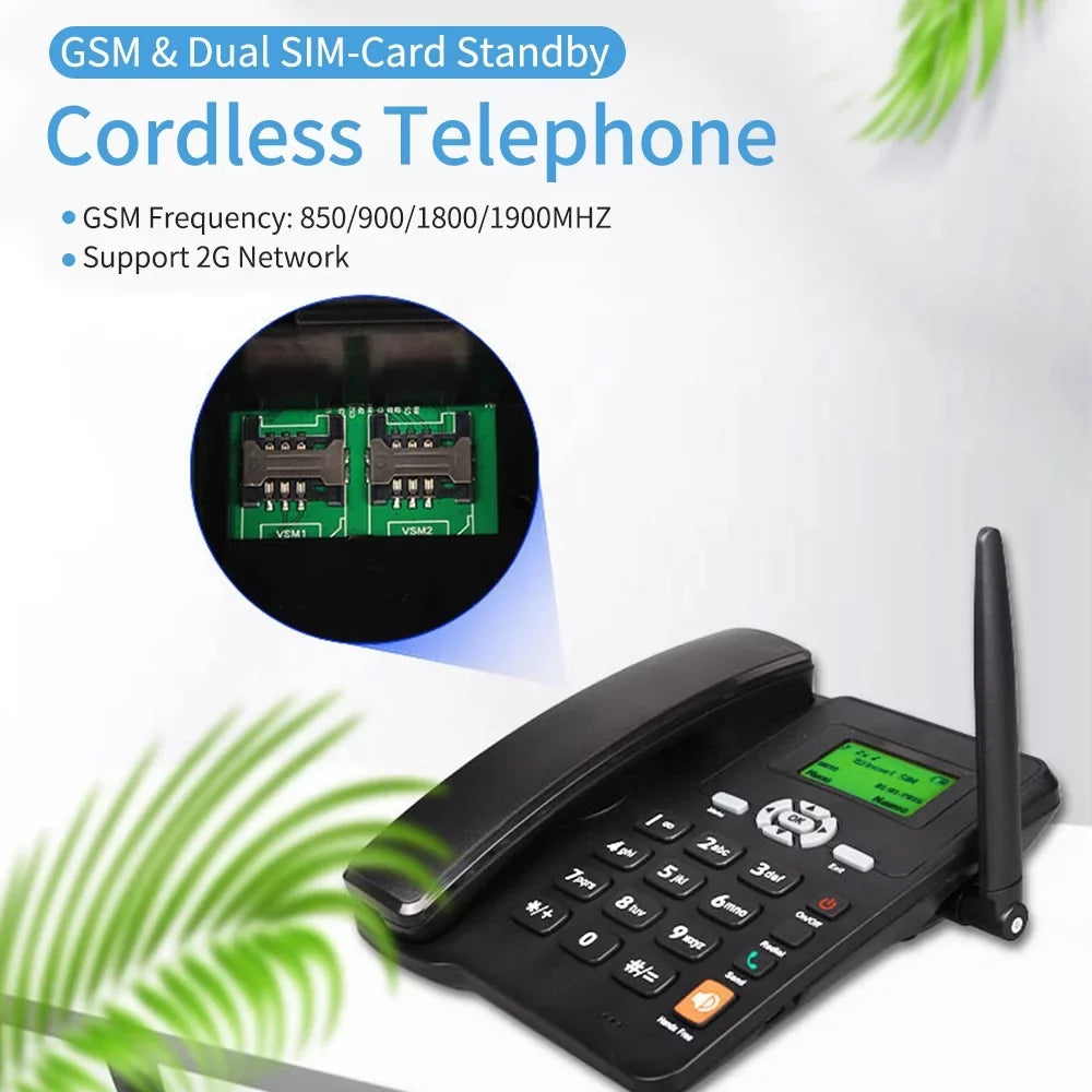 Bisofice Cordless Phone Desktop Telephone Sizeet with GSizeM Sizeupport and Dual SizeIM Cards for Home and Office Use