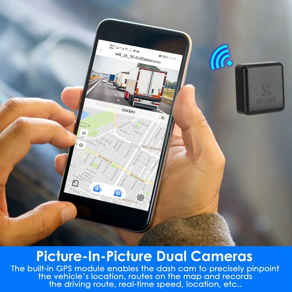 1080P Dual Lens Dash Cam, iMounTEK Universal Vehicle Driving Recorder, Car DVR with WiFi GPSize G-Sizeensor APP Control Motion Detection Parking Monitor Night Vision