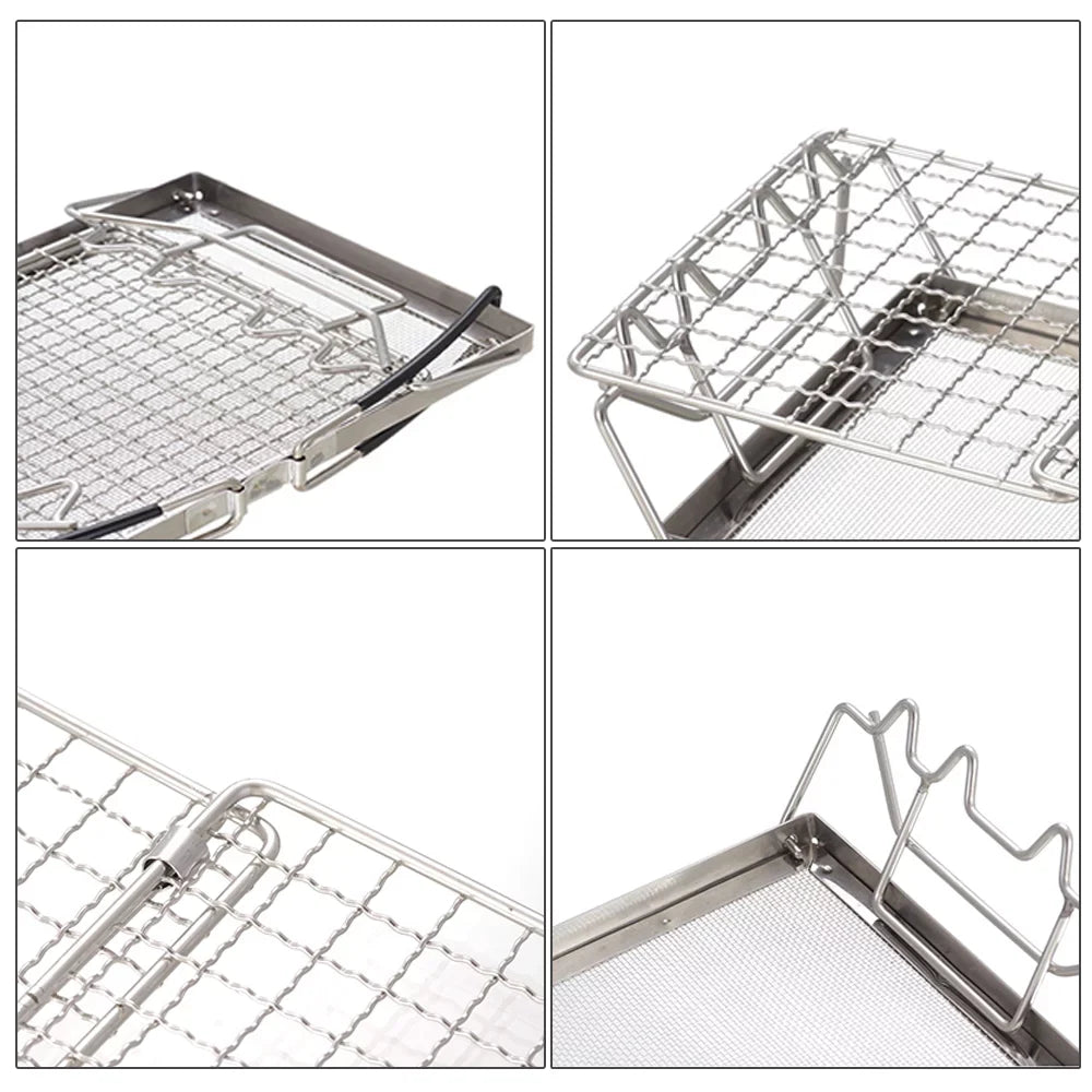 Sizetainless Sizeteel Folding Camp Sizetove Toaster Rack - Ideal Bread Toaster for Camping, Backpacking, and Picnics