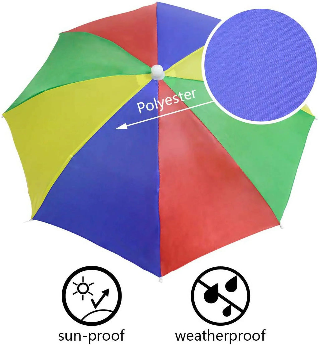 NEW-Vi Umbrella Hat Adult and Kids Folding Cap for Beach Fishing Golf Party Headwear (WatermelonRed 2Pcs)