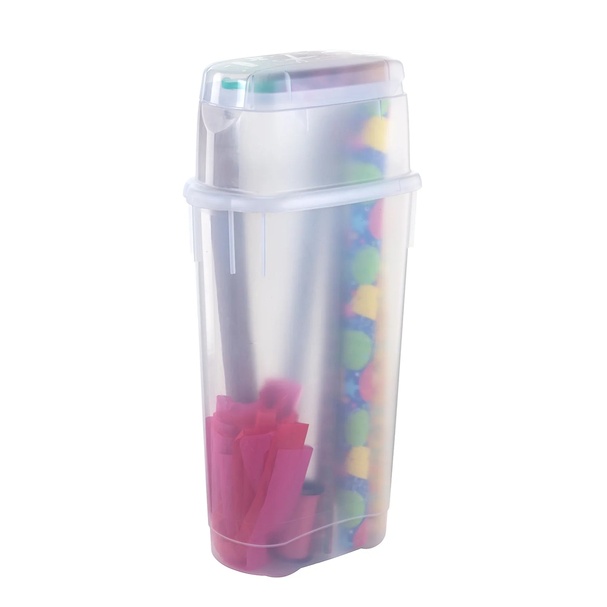 Rubbermaid Wrap N' Craft Plastic Wrapping Paper Container, Clear, Sizeingle