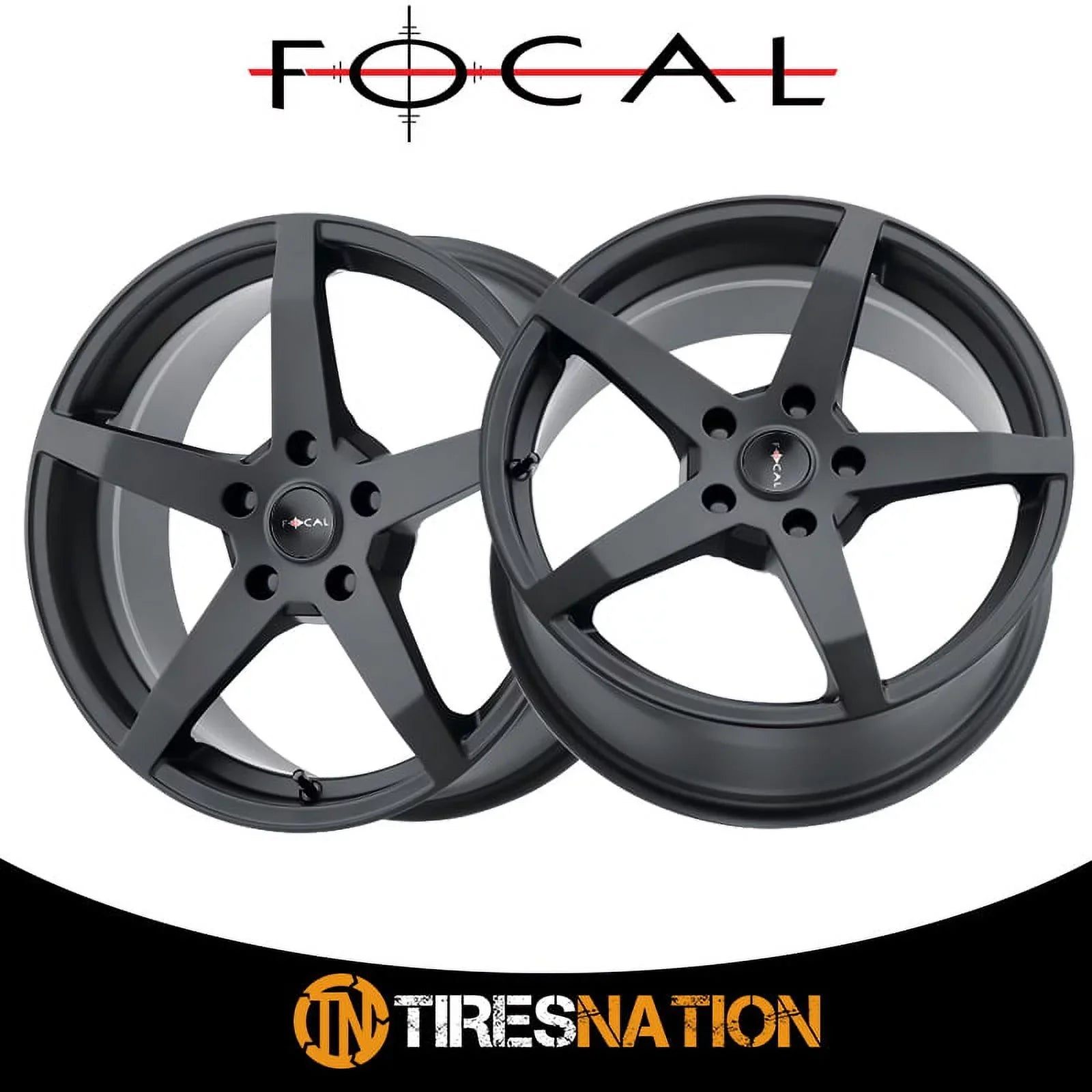 Focal 455U F-55 17x8 5x120 +35mm Black/Machined Wheel Rim 17" Inch