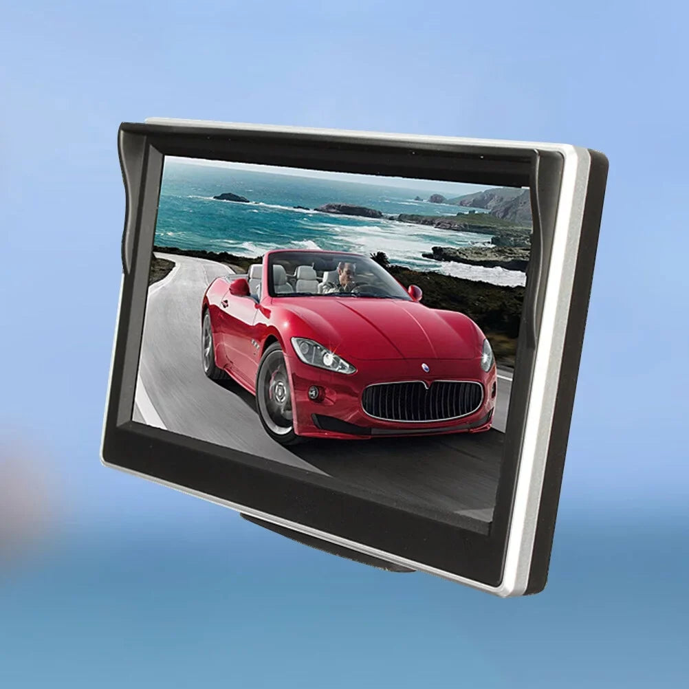 5 inch TFT LCD Color Mirror Monitor for Car Reverse Rear View Backup Camera Car DVD  Kit (Black)