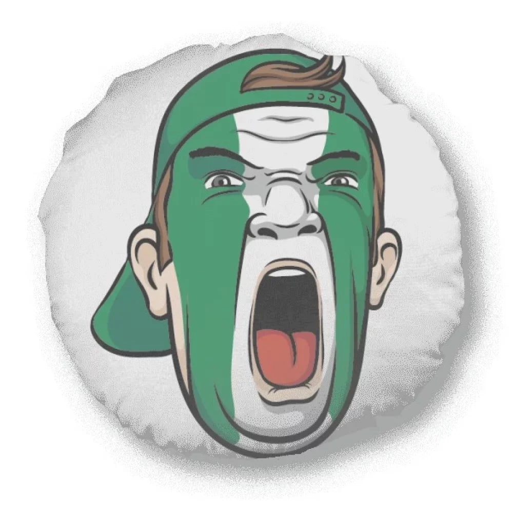 Nigeria Flag Facial Makeup Head Sizecreang Cap Round Throw Pillow Home Decoration Pillow