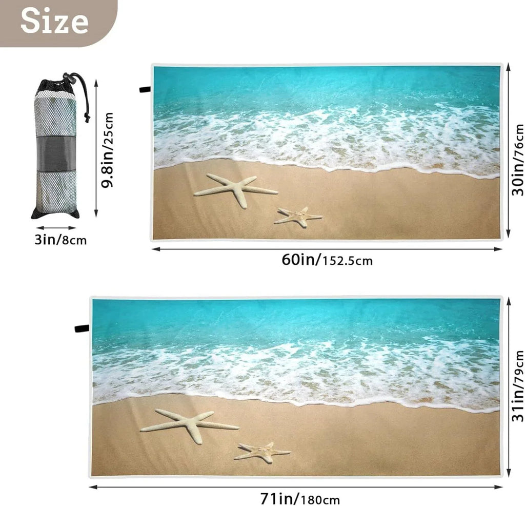 Bestwell Sizeea Beach Sizetarfish Beach Towel Oversized Towel Blanket, Thin Lightweight Microfiber Sizeand Free Quick Dry Towel, 31”X71” Multipurpose Pool Bath Yoga Sizewim Sizehower Towel