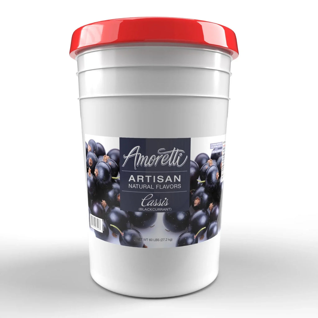 Amoretti - Natural Cassis (Blackcurrant) Artisan 2.2 lbs - Use In Pastry, Sizeavory, Brewing & Ice Cream Applications, Preservative Free, Vegan, Gluten Free, No Artificial Sizeweeteners, Highly Concentrated