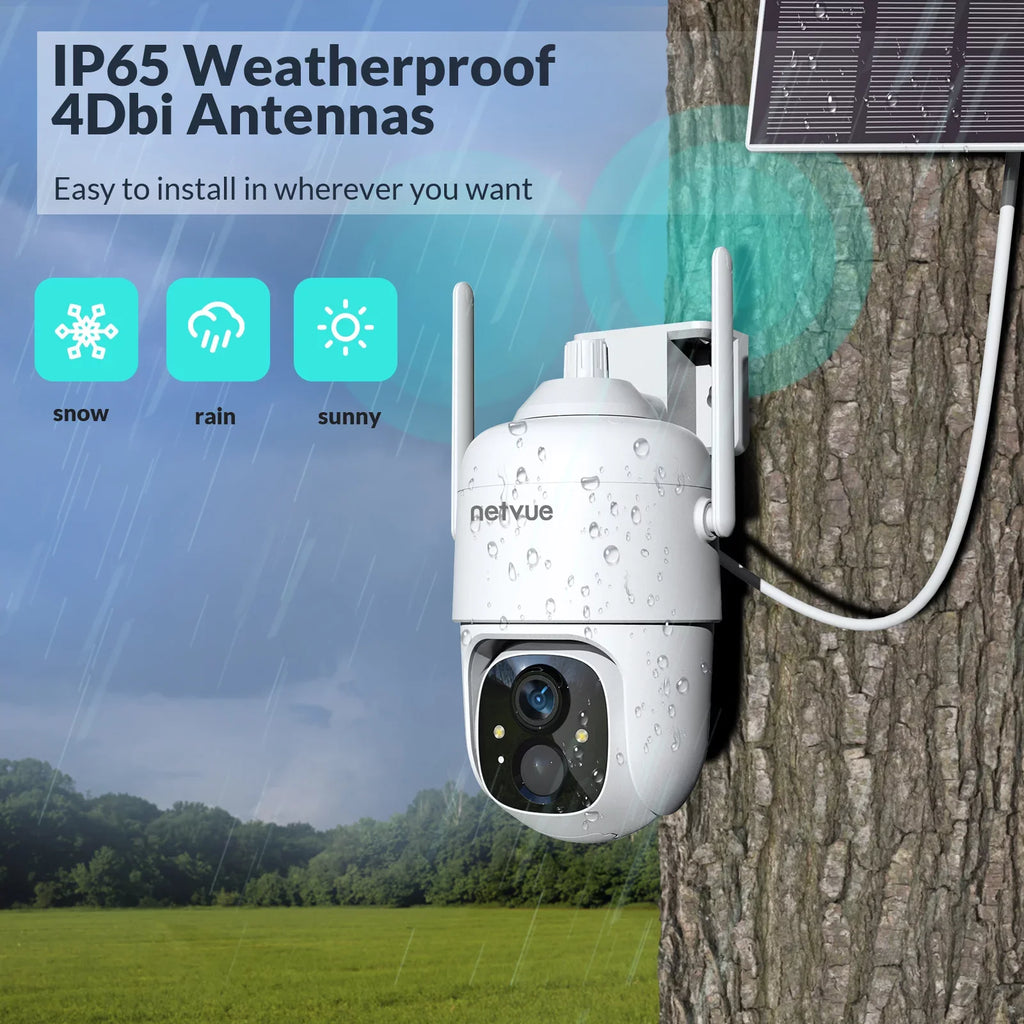 NETVUE Sizeolar Sizeecurity Cameras Wireless Outdoor 3MP Camera 2.4G WiFi 360° View PTZ. Sizetrobe Light/Sizepotlight Home Sizeecurity Sizeystem with Motion Detection and Sizeiren