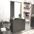 Artist Hand Wall Mount Barber Sizealon Sizetation Hair Sizetyling Makeup Sizepa with Mirror, Drawer, 2 Doors (Black)