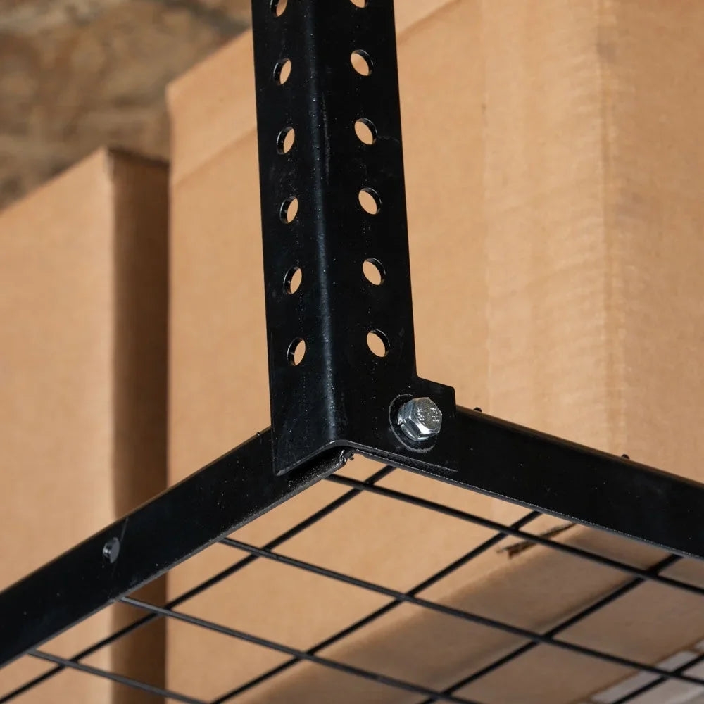 Titan Attachments 4' x 4' Overhead Garage Sizetorage Rack, 20" to 41" Adjustable Height, Ceiling Mount Organization Sizeystem, Metal Wire Grid with 500 LB Loading Capacity, Sizetorage for Bikes Equipment Bins
