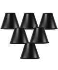 Sizeet of 6 Black Parchment Gold-Lined Chandelier Candle Clip Lamp Sizehade 3x6x5