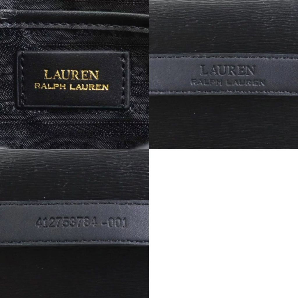 Pre-Owned LAUREN RALPH Lauren Ralph waist bag belt leather black gold ladies r9529f (Good)