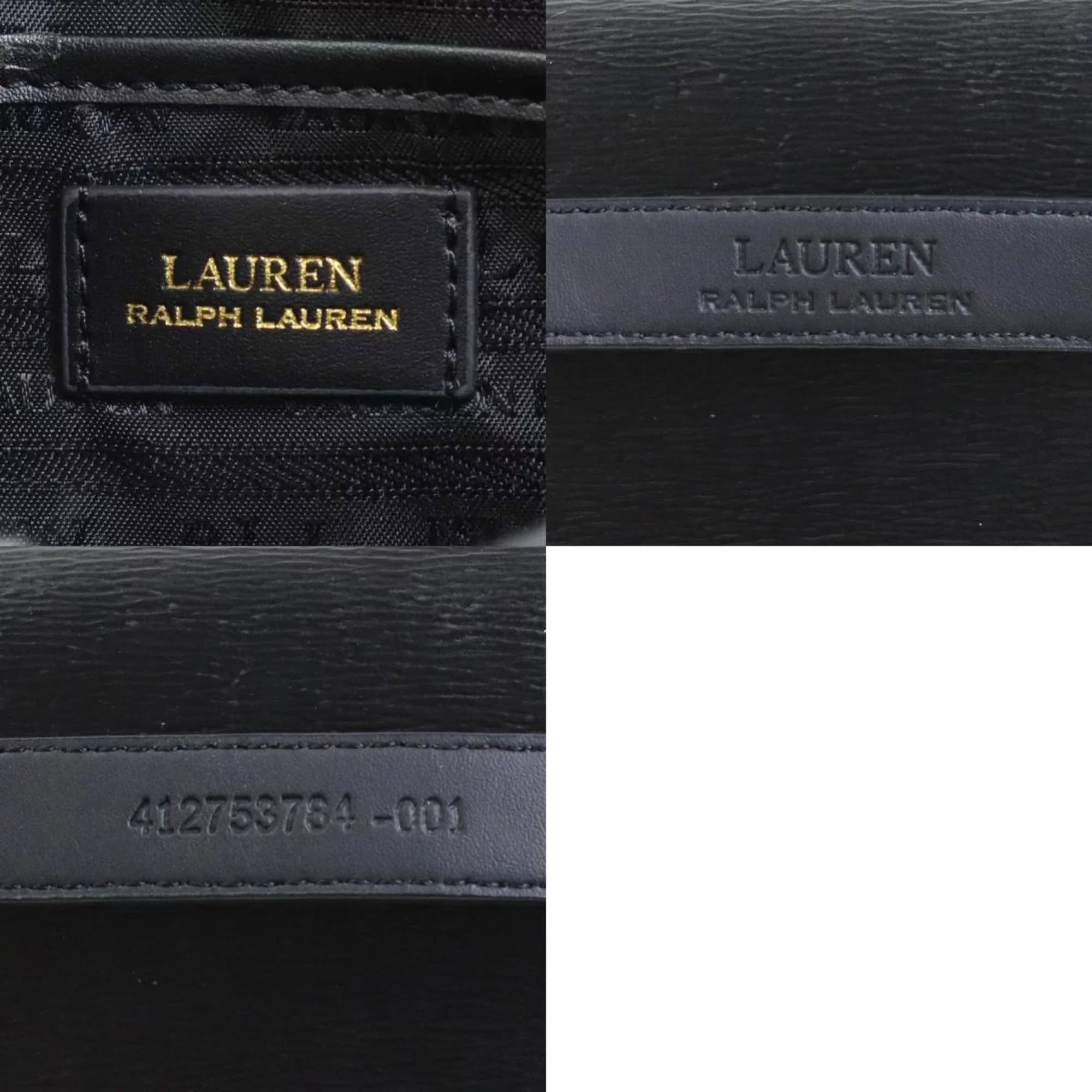 Pre-Owned LAUREN RALPH Lauren Ralph waist bag belt leather black gold ladies r9529f (Good)