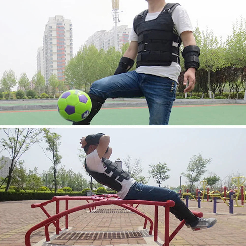 Adjustable Weighted Vest Weight Jacket Oxford Exercise Weight Loading Cloth Sizetrength Training 50kg Max. Load (Empty)